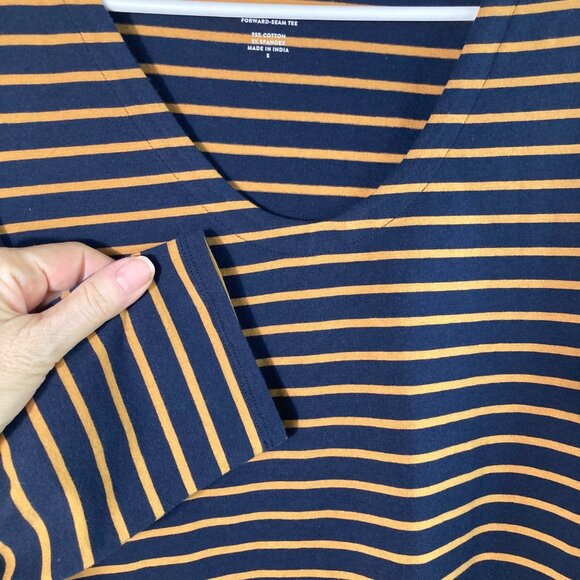 Womens J Jill Forward Seam Tee Shirt Scoop Neck Black Gold S‎ - Picture 3 of 8